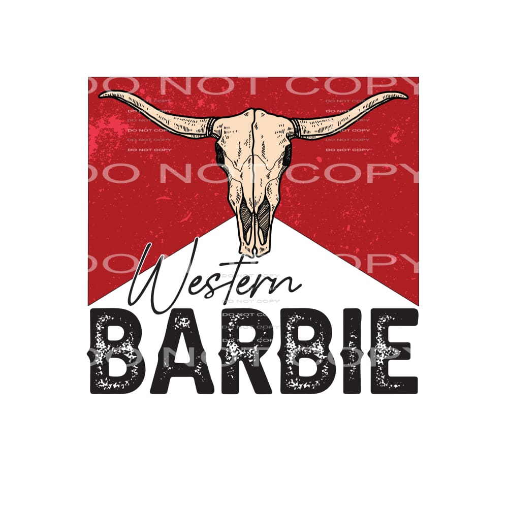 Western Barbie # 261 Sublimation transfers - Heat Transfer