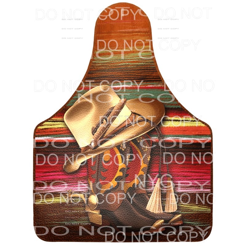 Western Cowboy Hat Boots Cow Tag Sereape #2158 Sublimation