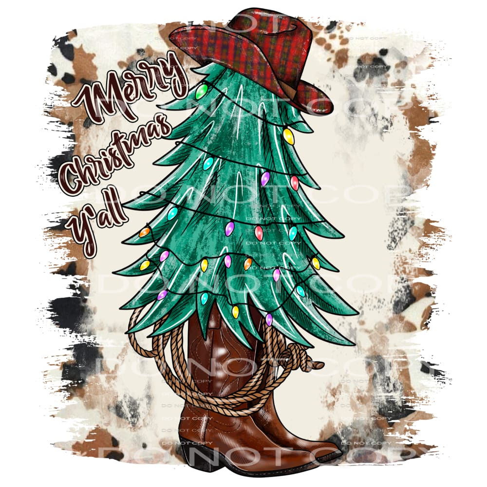 Western Cowhide Christmas Tree # 2101 Sublimation transfers