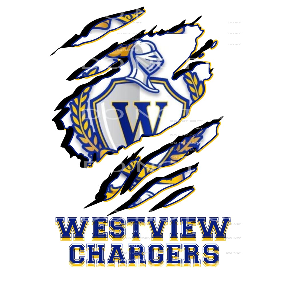 Westview Chargers # 44995 Sublimation transfers - Heat