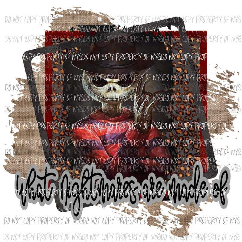 what nightmares are made of Freddie Horror Sublimation transfers Heat Transfer