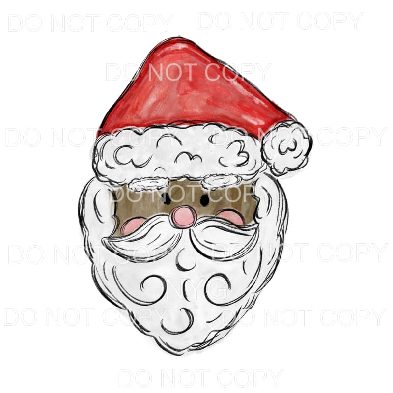 Whimsical Santa Dark Skin Red Hat #1568 Sublimation