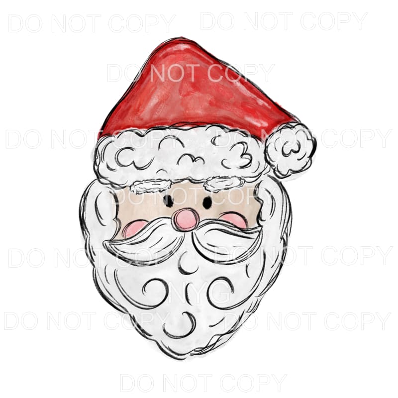 Whimsical Santa Light Skin Red Hat #1565 Sublimation