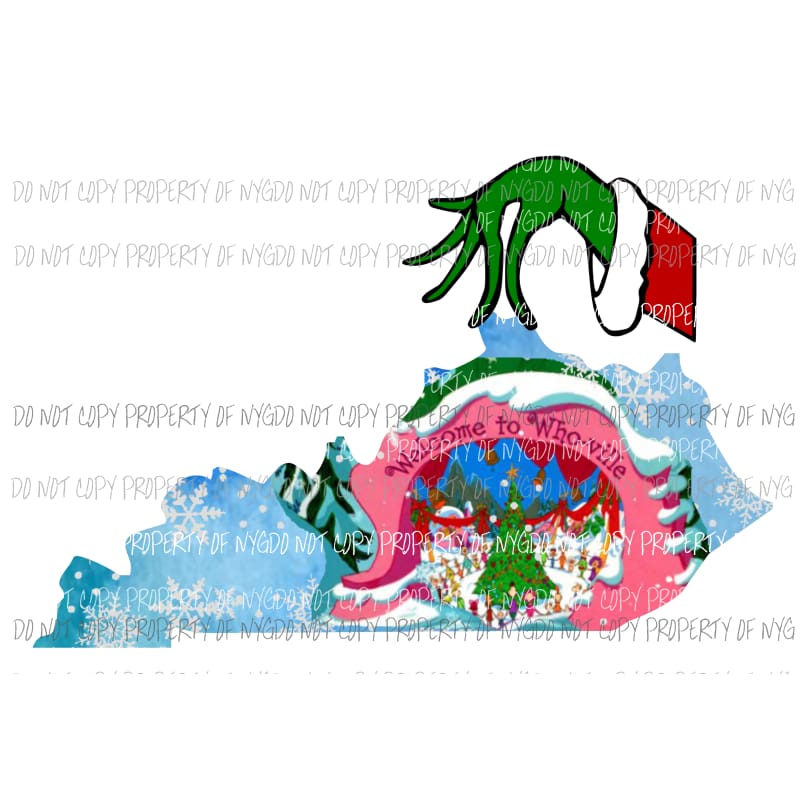 Whoville Kentucky grinch all states can be made Sublimation transfers Heat Transfer