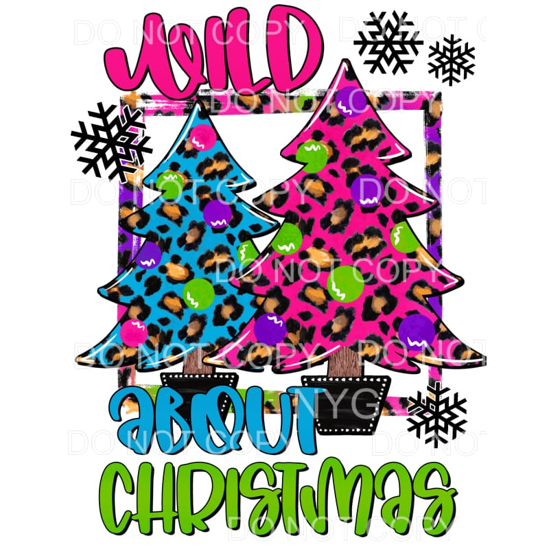 Wild About Christmas Lisa Frank Trees Sublimation transfers