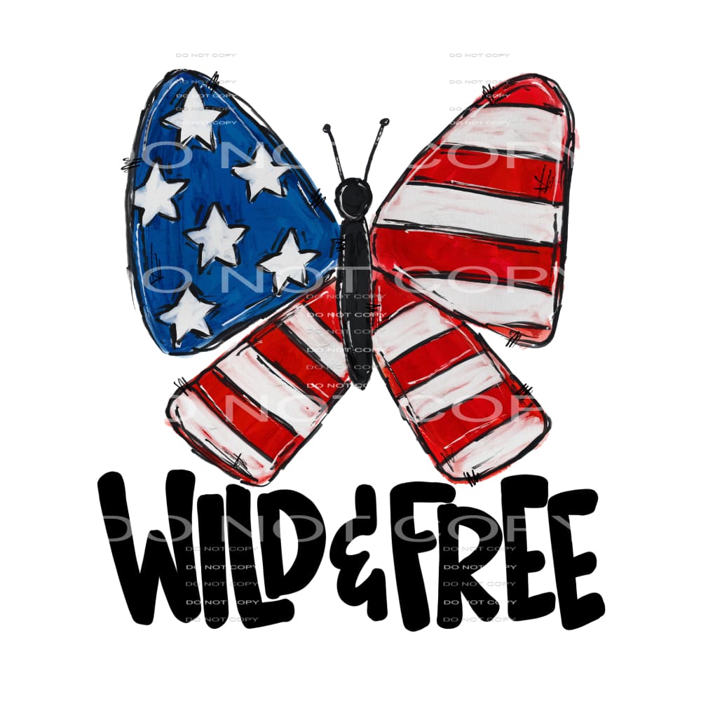wild and free butterfly #7152 Sublimation transfers - Heat