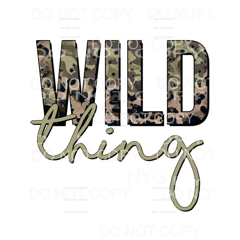 Wild Thing Camo and Leopard Sublimation transfers - Heat