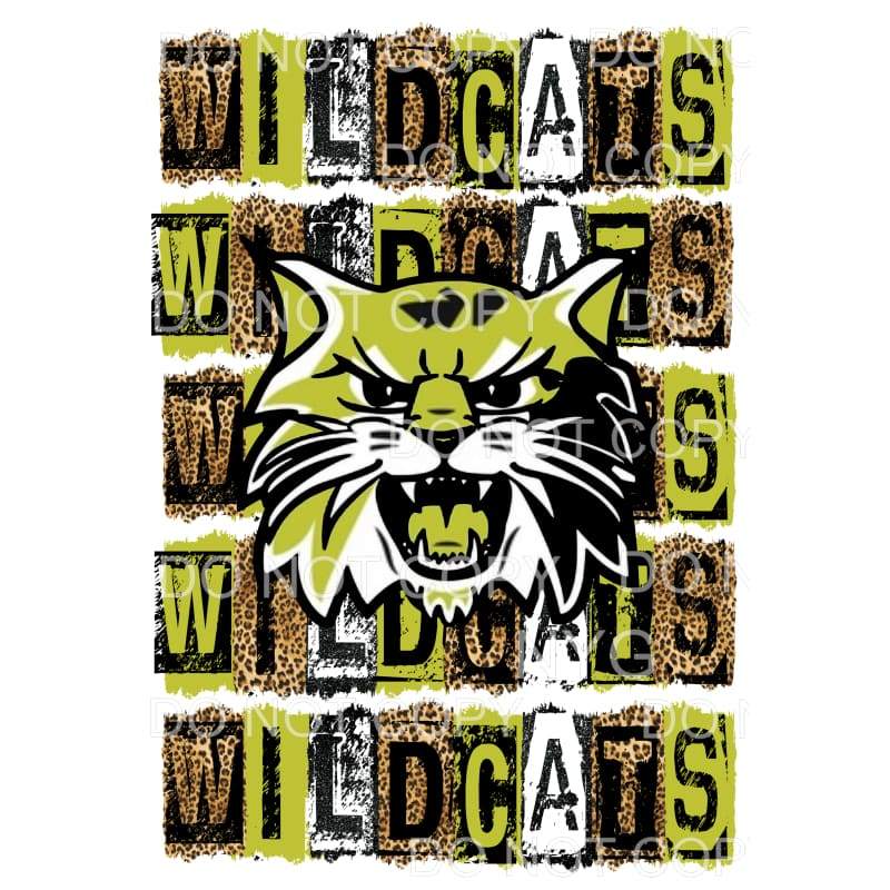 WILDCATS BLOCK GOLD AND BLACK # 489 Sublimation transfers -