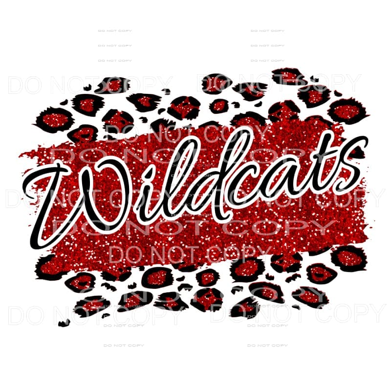 Wildcats Leopard Red and Black Sublimation transfers - Heat