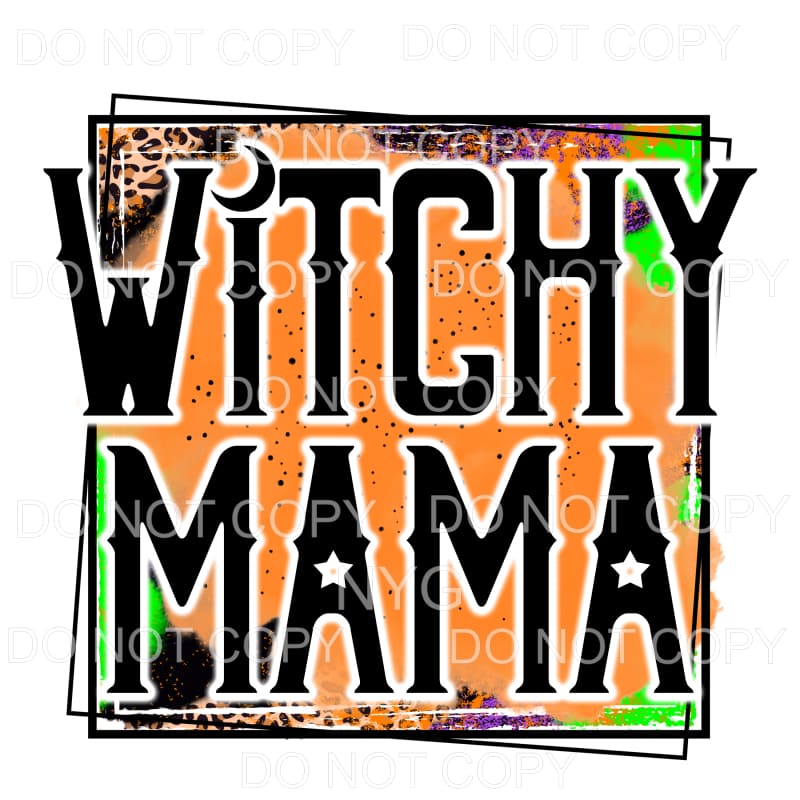 Witchy Mama Leopard Purple Orange Green Grunge Double Box