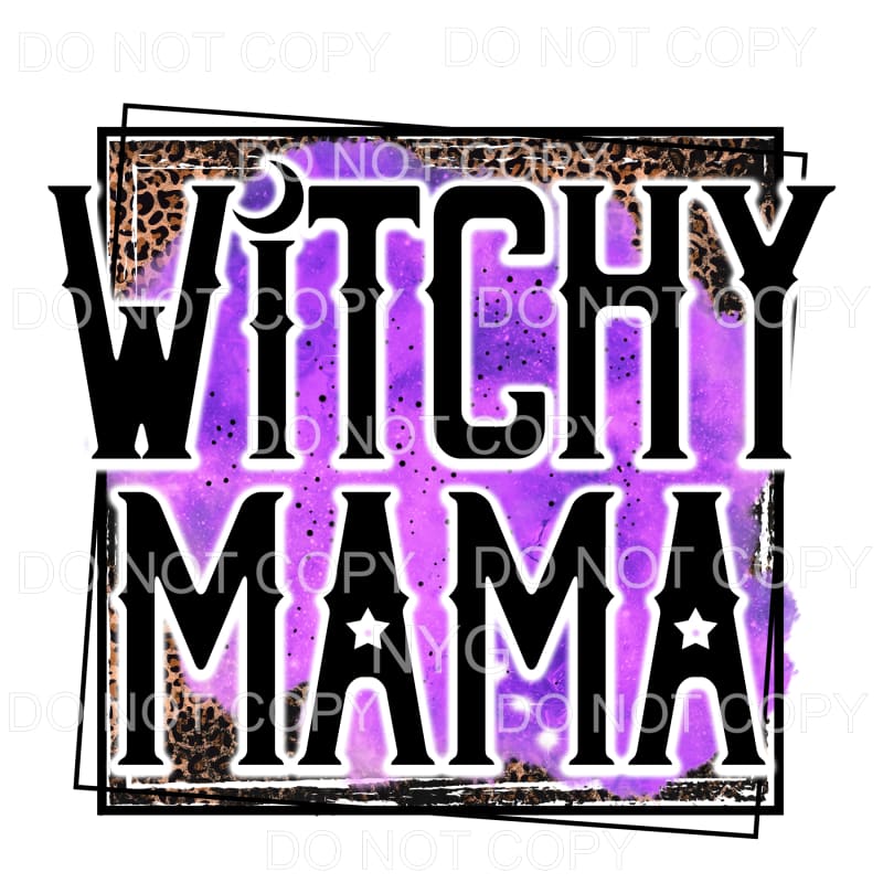 Witchy Mama Purple Leopard Grunge Framed #446 Sublimation