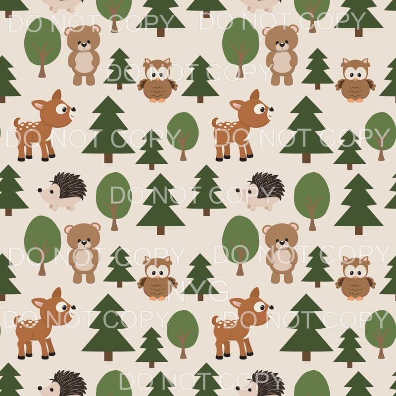 Woodland Animals Trees Sheet #812 Sublimation transfers -
