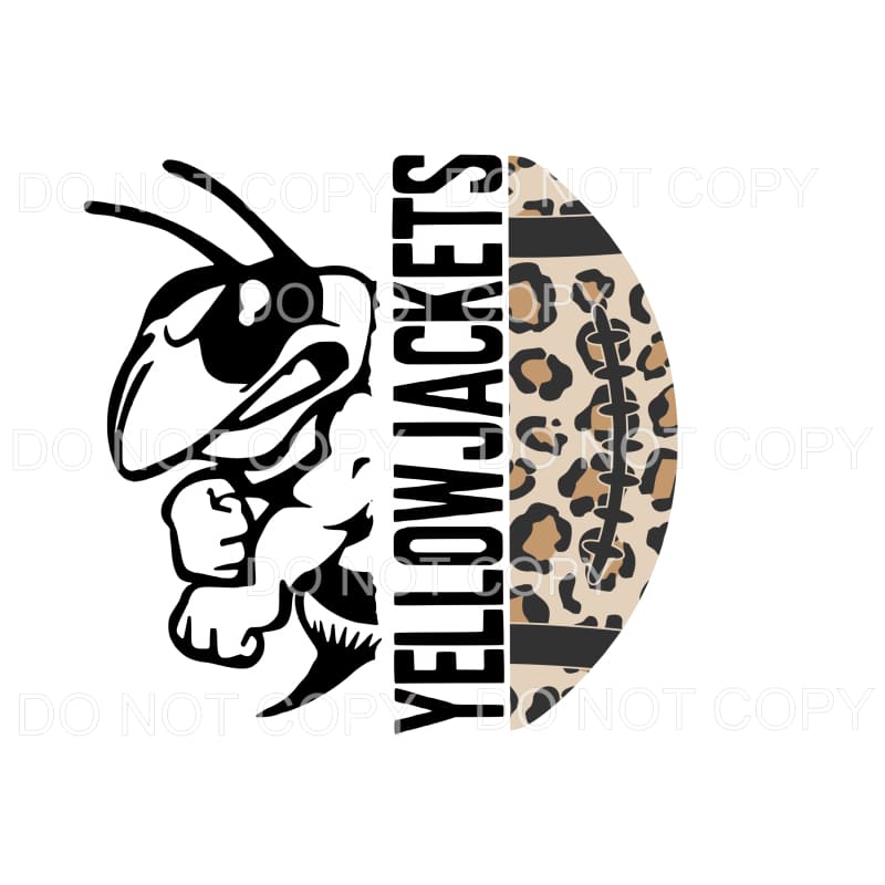 Yellowjackets Football Leopard #241 Sublimation transfers -