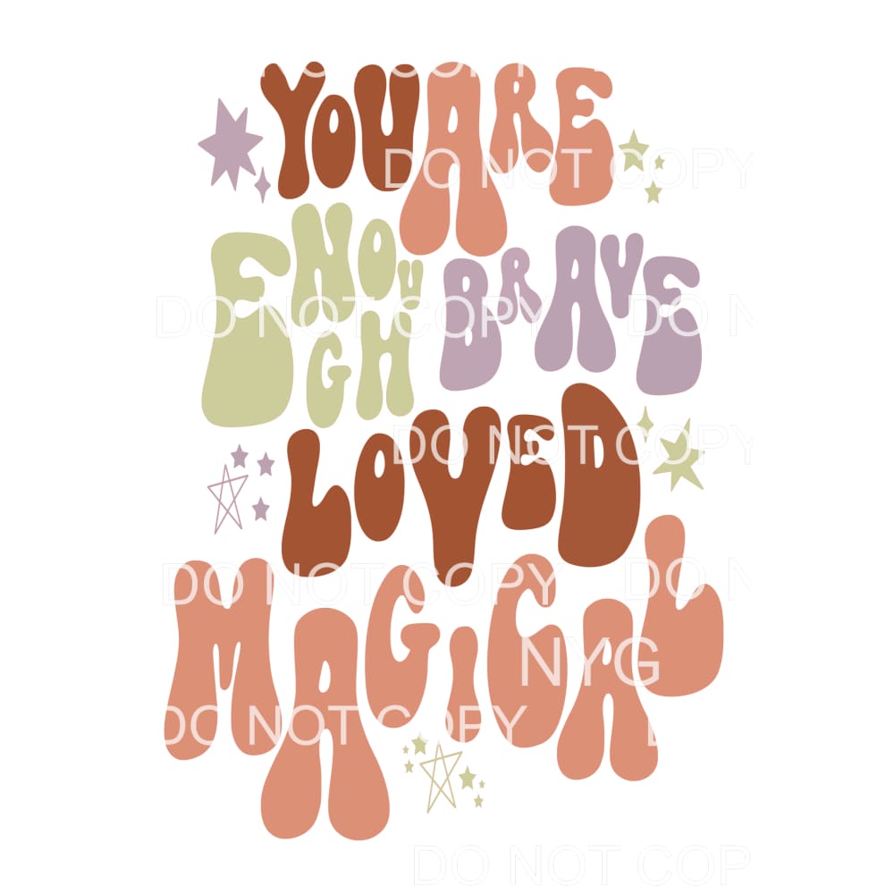 you are enough retro # 9966 Sublimation transfers - Heat