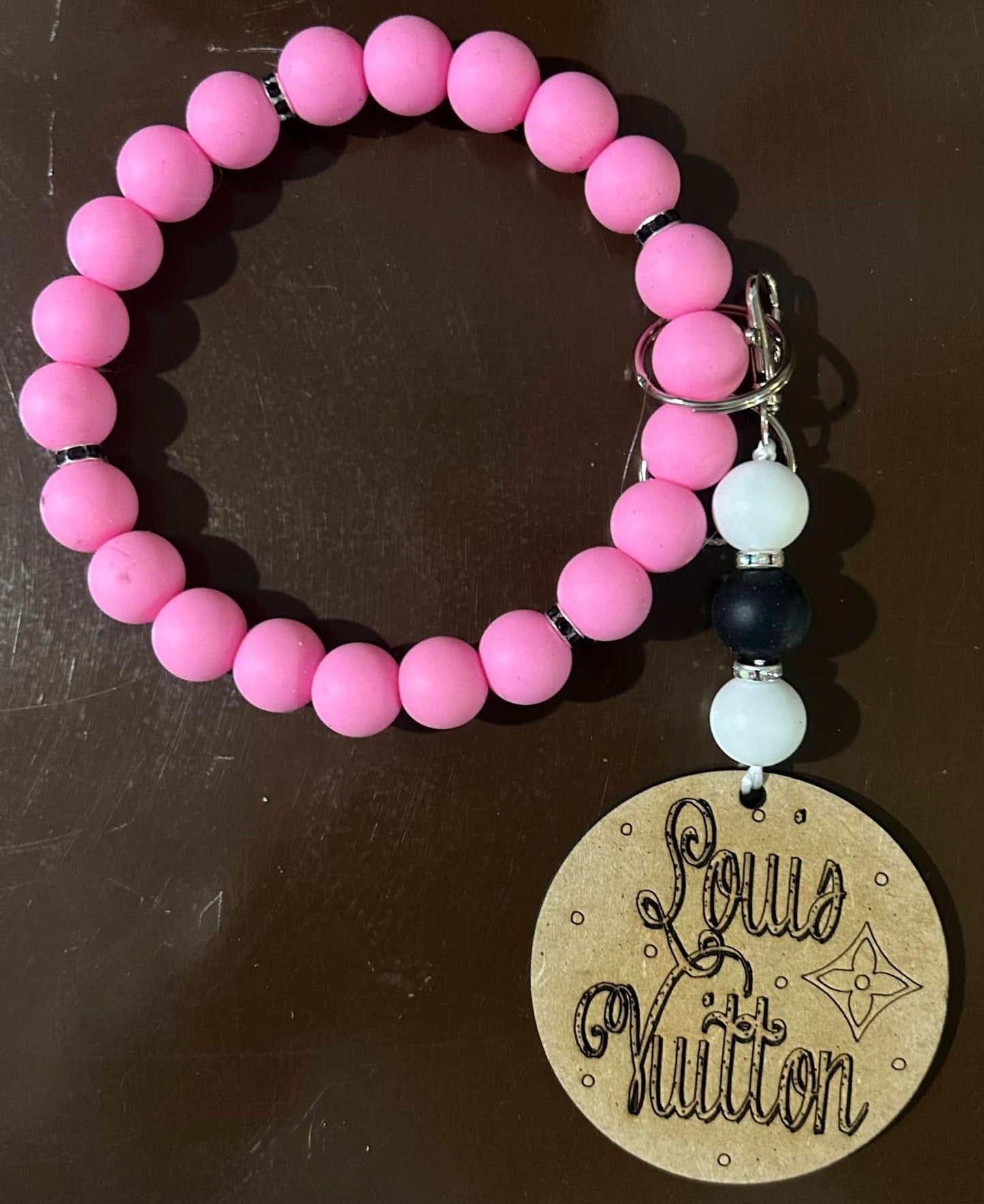 Custom wristlet You choose focal Bead and colors Wristlet ONLY you can add focal key chain