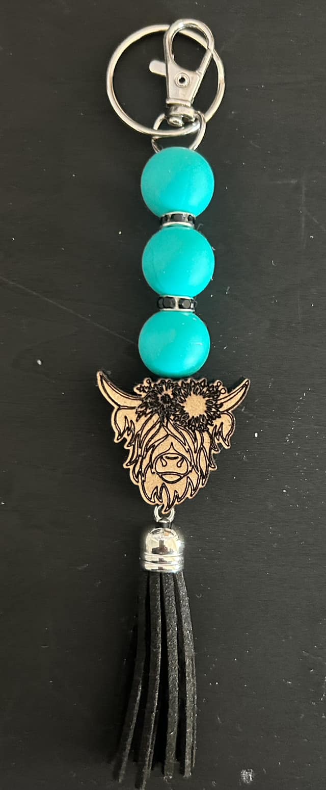 Custom Add On keychain for wristlet  or just keychain You choose focal Bead and colors KEYCHAIN ONLY