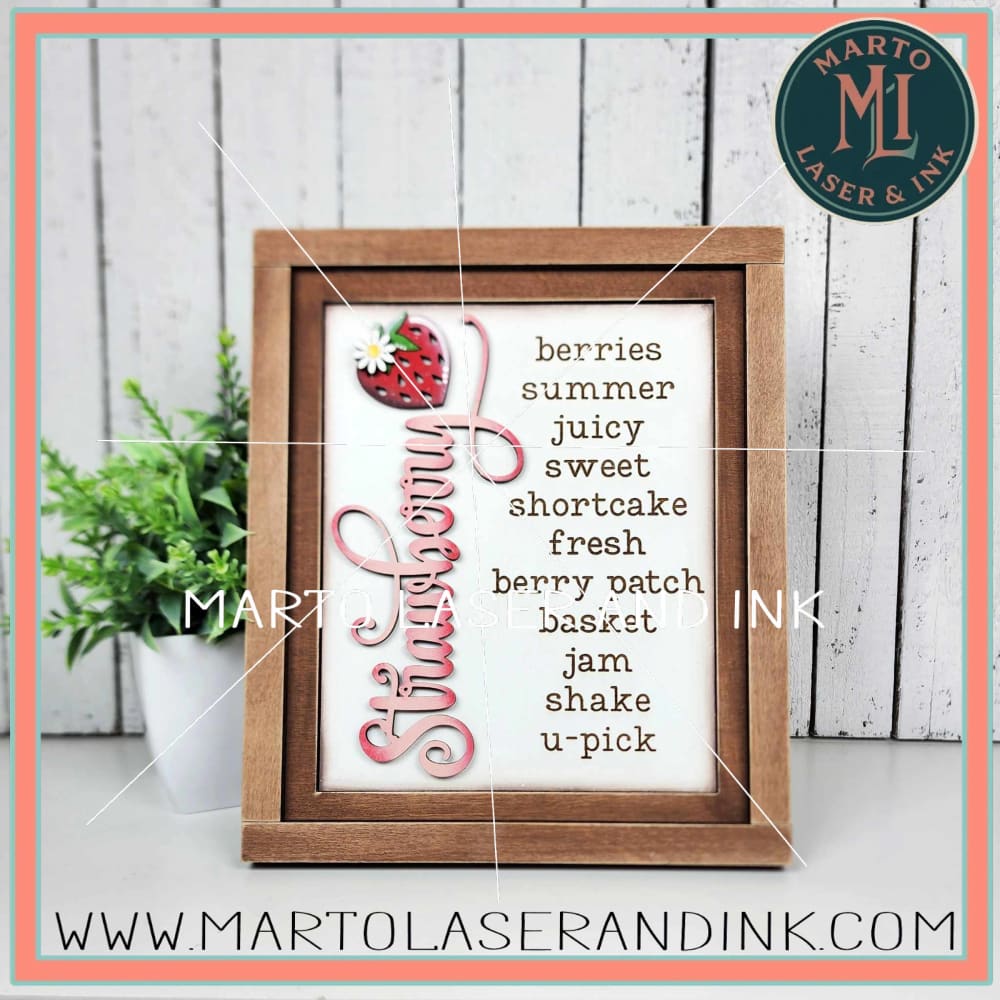 Berry Sweet Trio Frame  # 023 Wood Laser Blank | DIY Craft Cutout | Paint-Ready