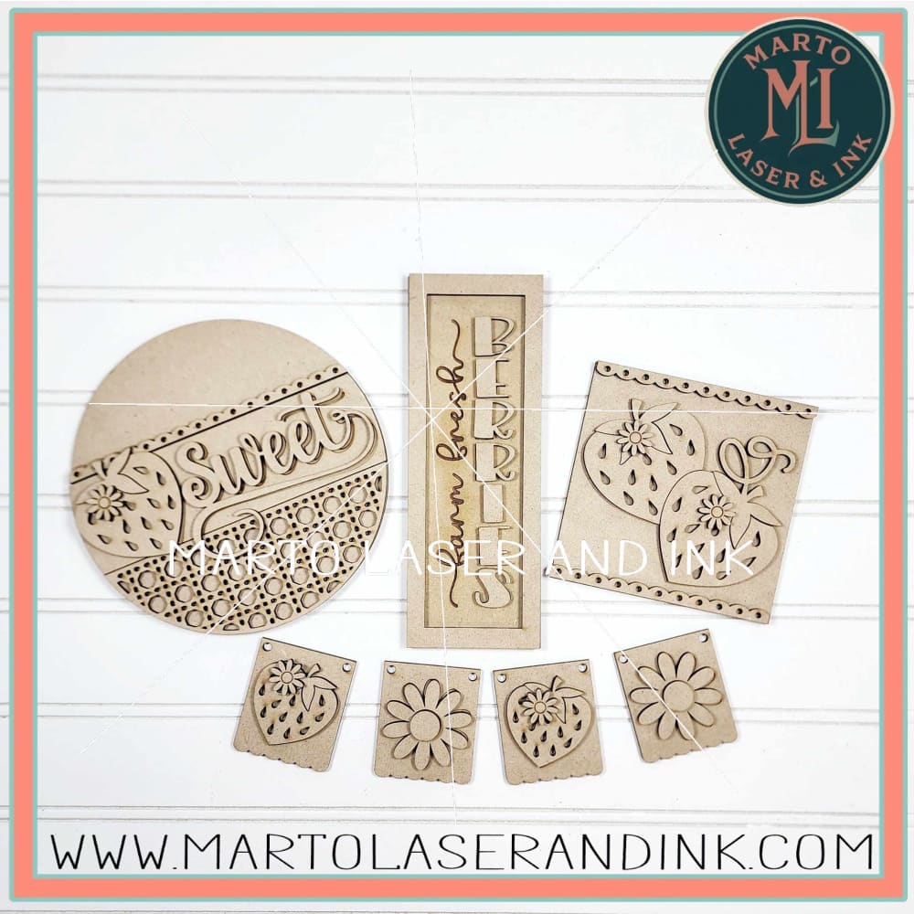 Berry Tier Tray set # 022 Wood Laser Blank | DIY Craft Cutout | Paint-Ready