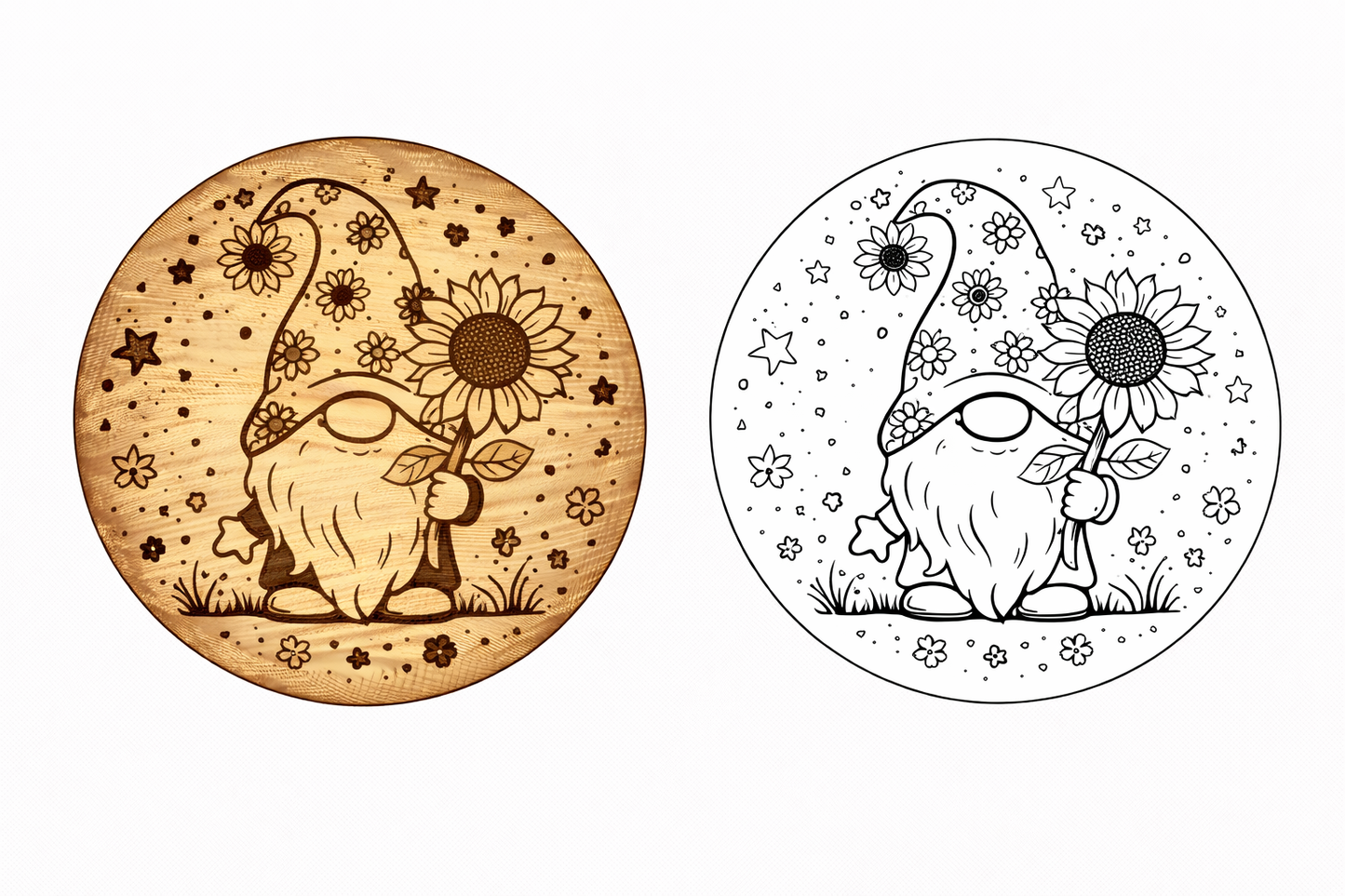 Interchangeable circle insert #030 candle stick and frame ( Sold Separately ) Wood Laser Blank | DIY Craft Cutout | Paint-Ready