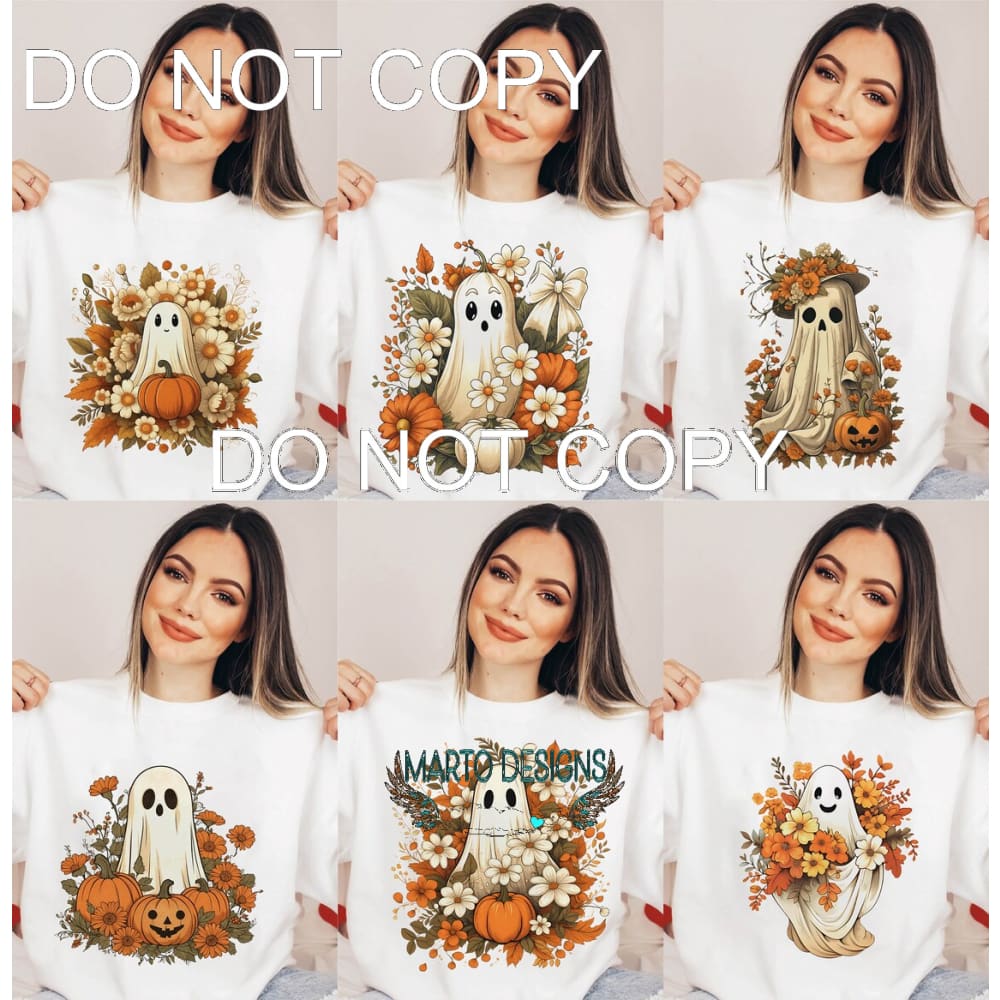 6 floral ghost bundle Transfers Prices less than 2.00 each