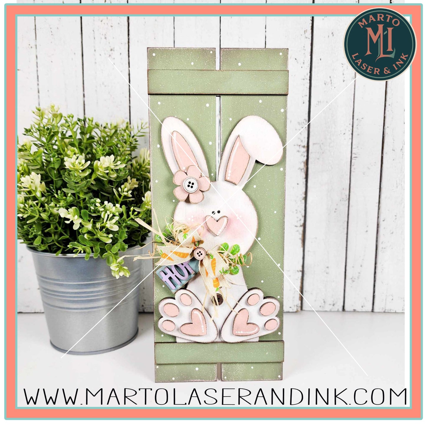 Bunny Pallet sign # 014 Wood Laser Blank | DIY Craft Cutout | Paint-Ready