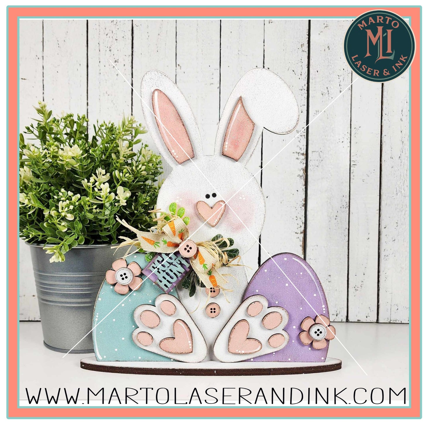 Bunny Shelf sitter # 012 Wood Laser Blank | DIY Craft Cutout | Paint-Ready