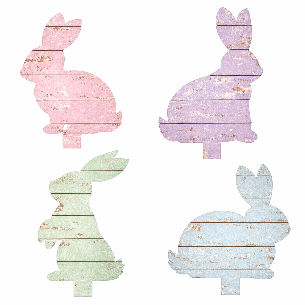 candle stick interchangeable bunnies shiplap # 041 candle stick ( Sold Separately ) Wood Laser Blank | DIY Craft Cutout | Paint-Ready