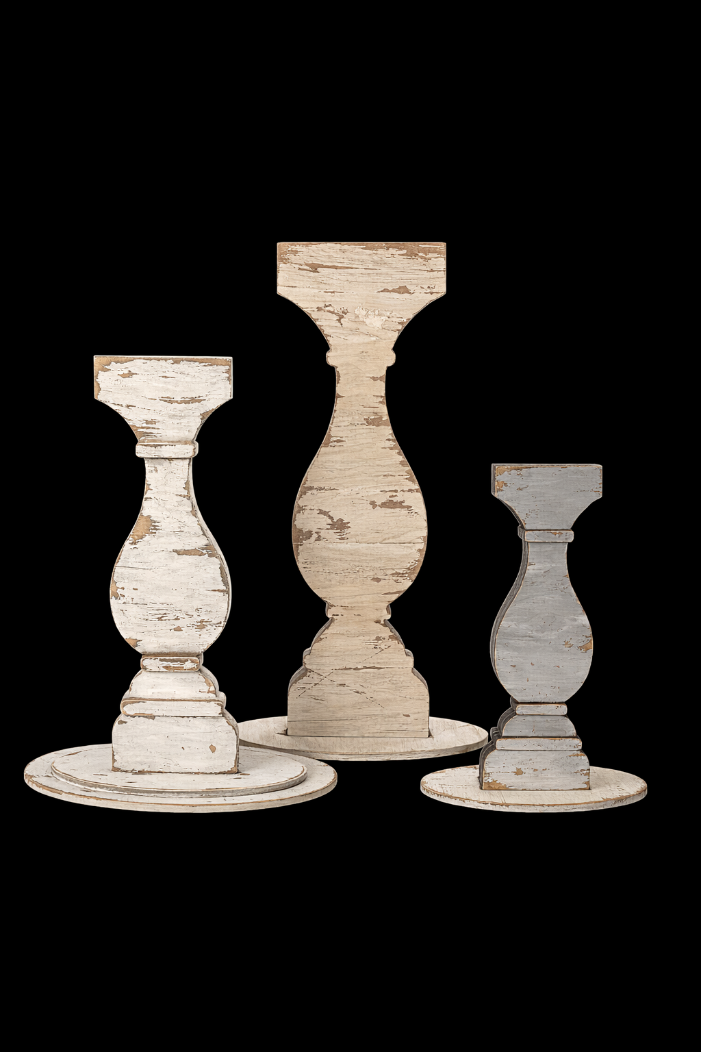 Interchangeable Candle Stick  3 sizes available  Candlestick ONLY Wood Laser Blank | DIY Craft Cutout | Paint-Ready