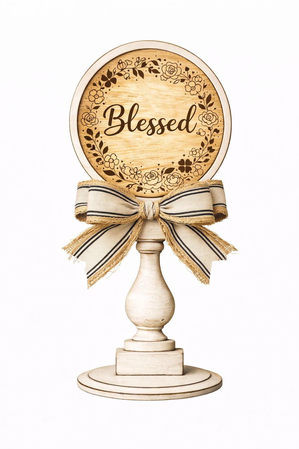 Interchangeable circle insert #033 candle stick and frame ( Sold Separately ) Wood Laser Blank | DIY Craft Cutout | Paint-Ready