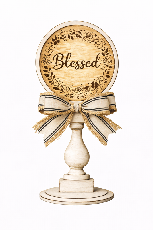 Interchangeable circle insert #033 candle stick and frame ( Sold Separately ) Wood Laser Blank | DIY Craft Cutout | Paint-Ready