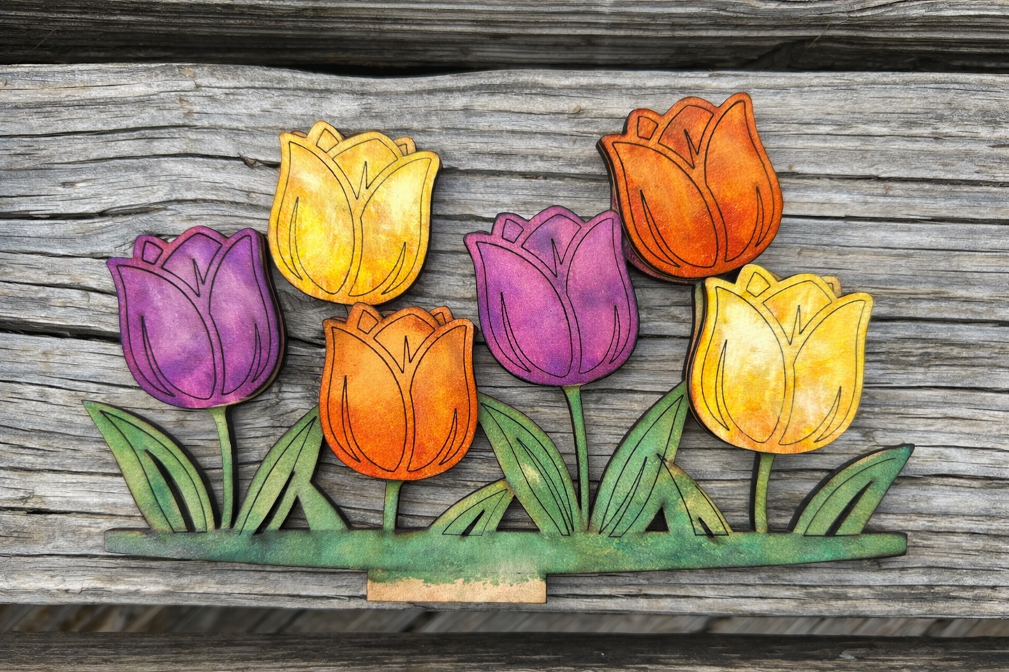 Tulip  Large- INSERT FOR INTERCHANGEABLE WOOD  Wood Laser Blank | DIY Craft Cutout | Paint-Ready