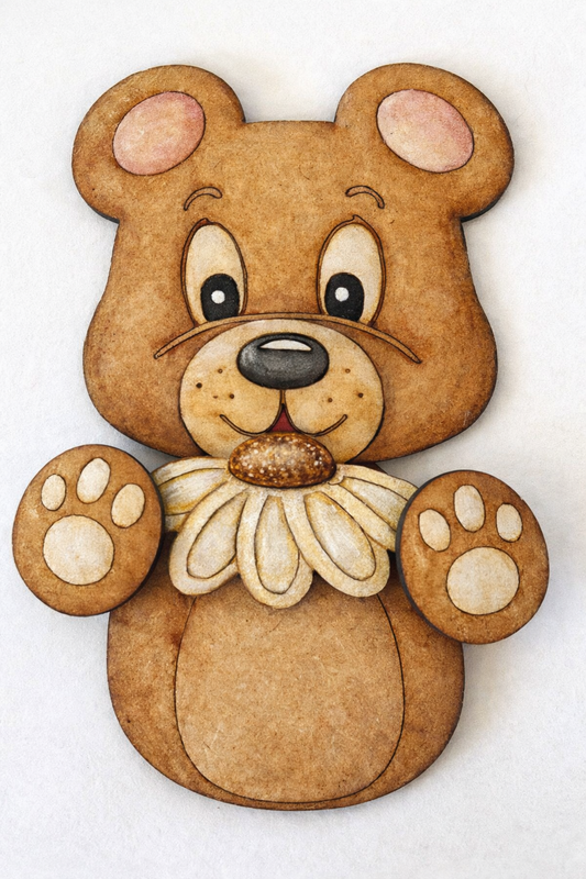 Bear # 102 PEEK A PAL Wood Laser Blank | DIY Craft Cutout | Paint-Ready