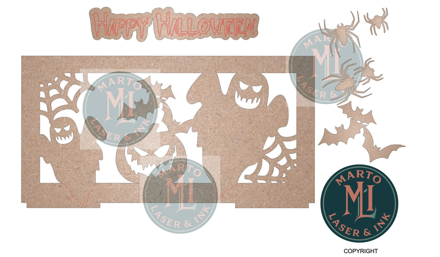 Halloween Small Bench Interchangeable Back insert DIGITAL # 9013 Laser Cut SVG File – Instant Download