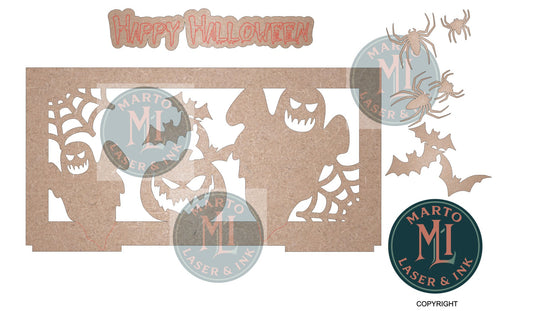 Halloween Small Bench Interchangeable Back insert DIGITAL # 9013 Laser Cut SVG File – Instant Download