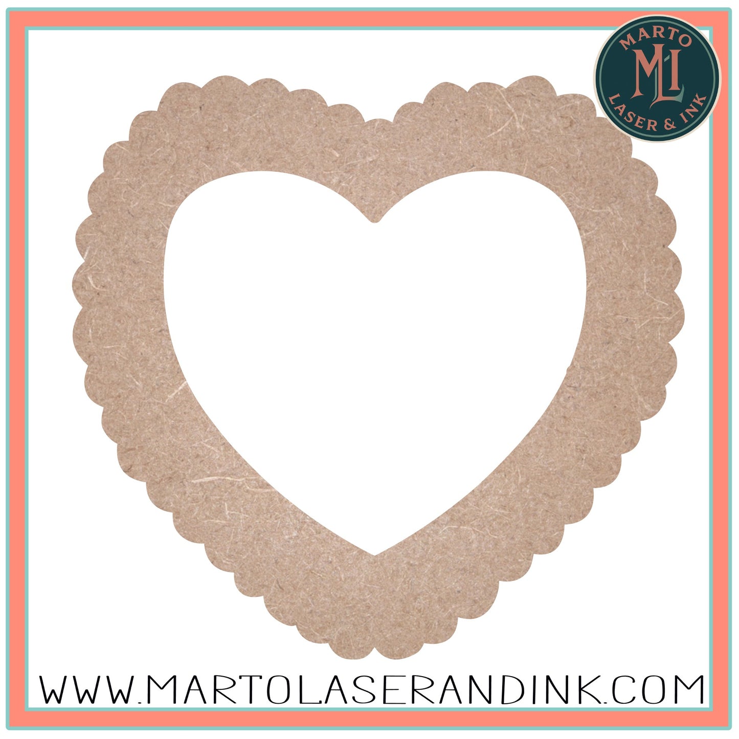 Heart Laser # 017 Wood Laser Blank | DIY Craft Cutout | Paint-Ready