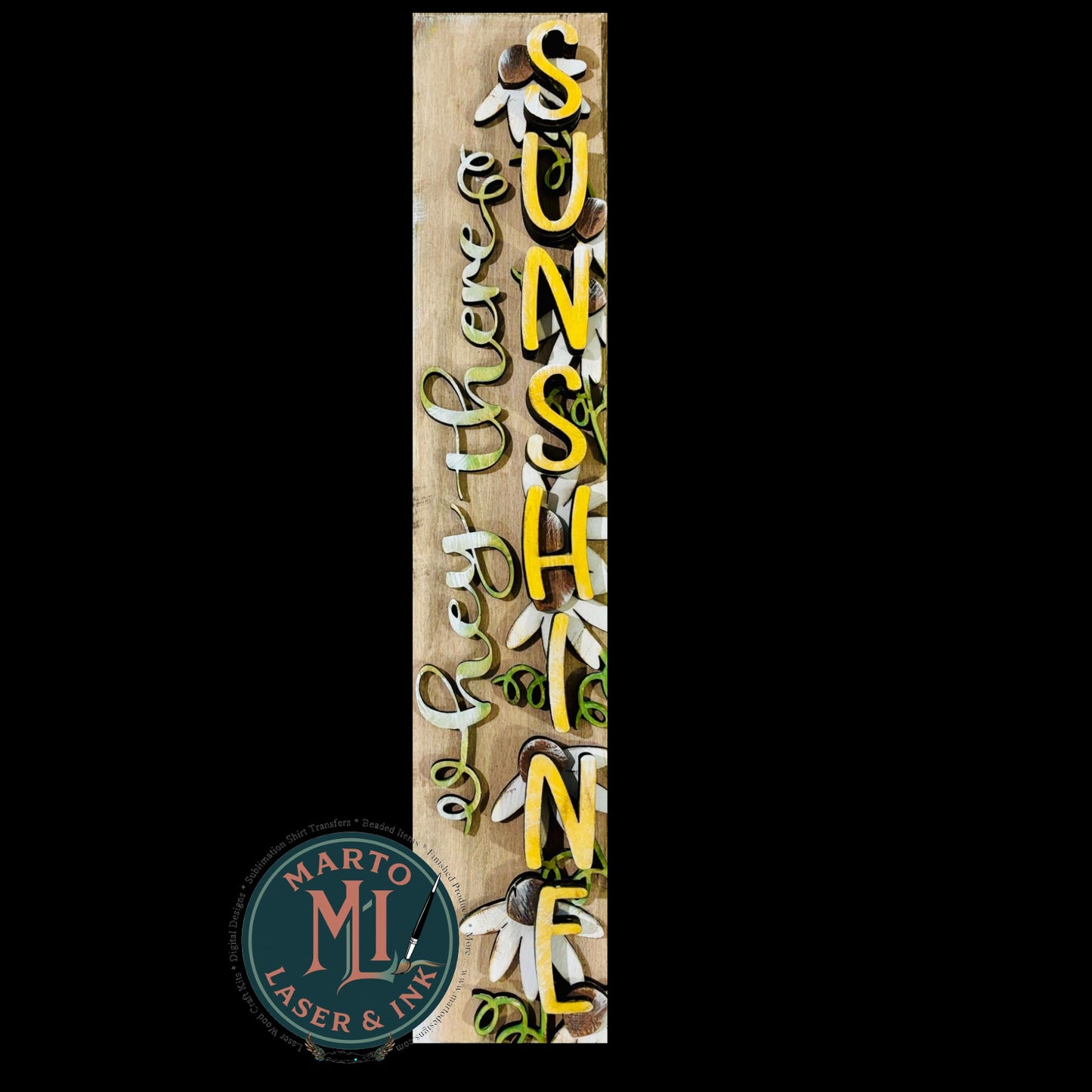 Hey There Sunshine 2 sizes available countertop and 4 ft  # 1403 Tiered Tray Set Wood Laser Blank | DIY Craft Cutout | Paint-Ready