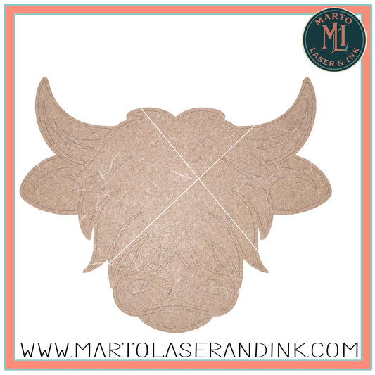 Highland Cow # 009 Wood Laser Blank | DIY Craft Cutout | Paint-Ready