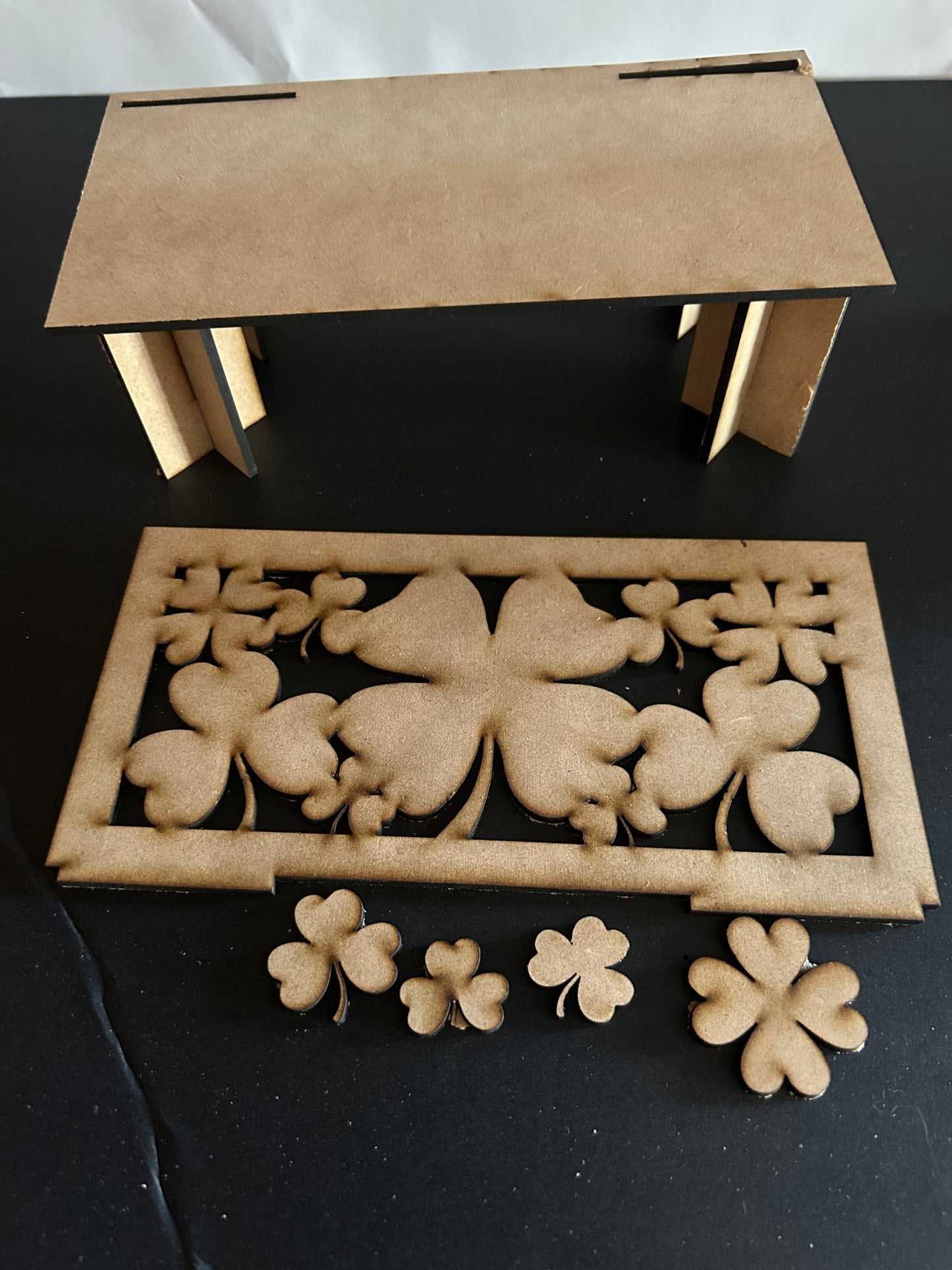 Shamrock Small Bench Interchangeable Back insert DIGITAL # 9012 Laser Cut SVG File – Instant Download