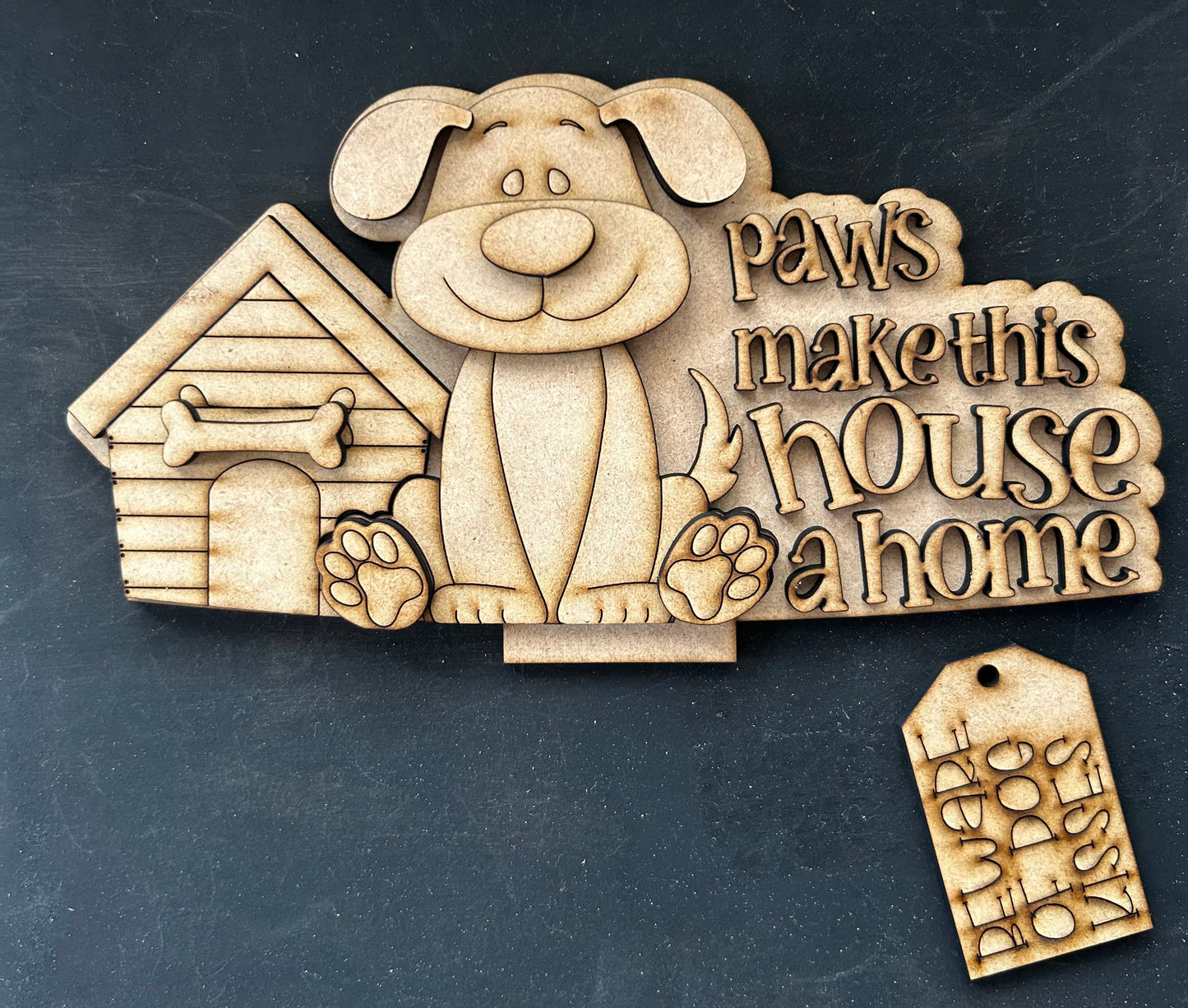 DOG - # 1116 INSERT FOR INTERCHANGEABLE WOOD  Wood Laser Blank | DIY Craft Cutout | Paint-Ready