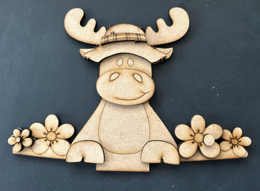 MOOSE - # 1118 INSERT FOR INTERCHANGEABLE WOOD  Wood Laser Blank | DIY Craft Cutout | Paint-Ready