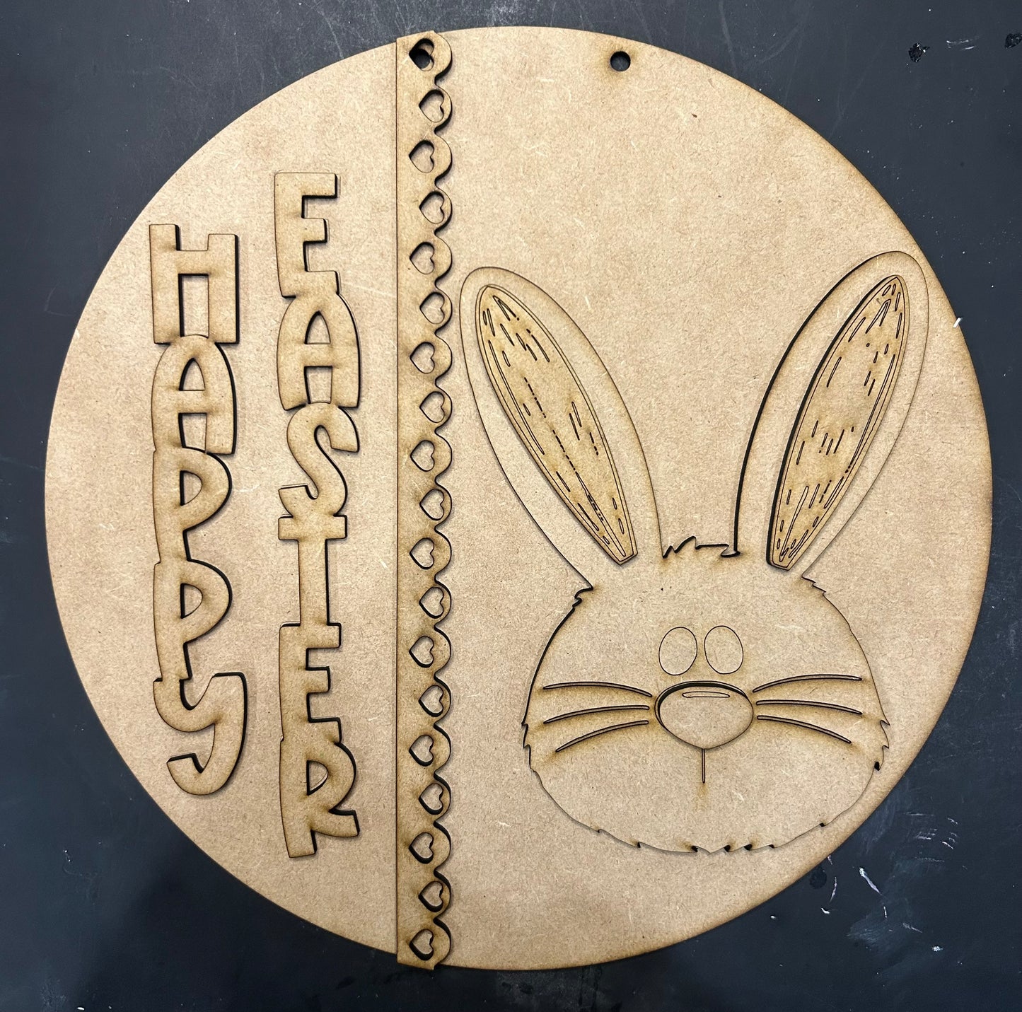 Easter Bunny # 1125 Door Hanger 10 inch  Wood Laser Blank | DIY Craft Cutout | Paint-Ready