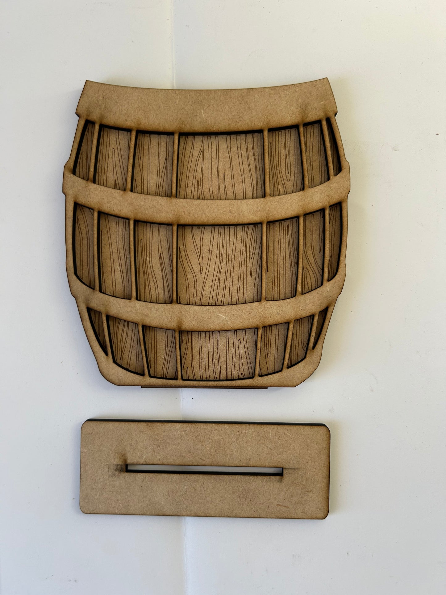 Large Wood Barrel Interchangeable  Laser Cut MDF wood Kit | DIY Craft Use