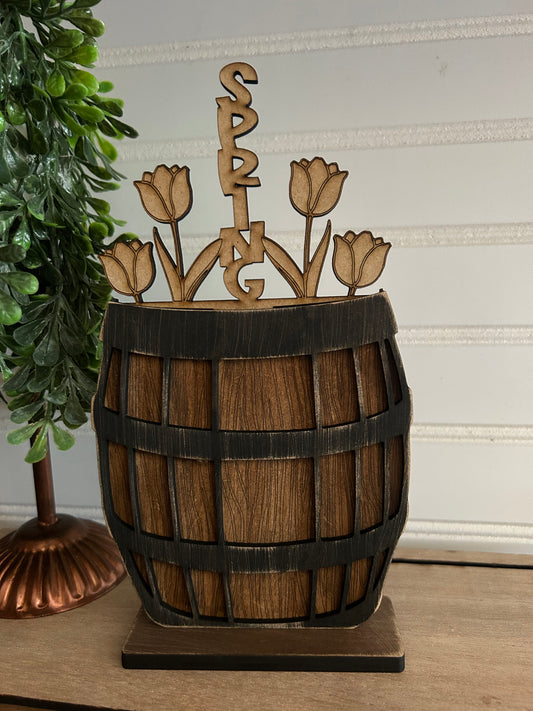 Small Wood Barrel Interchangeable comes with spring insert DIGITAL Laser Cut SVG File – Instant Download | DIY Craft Use