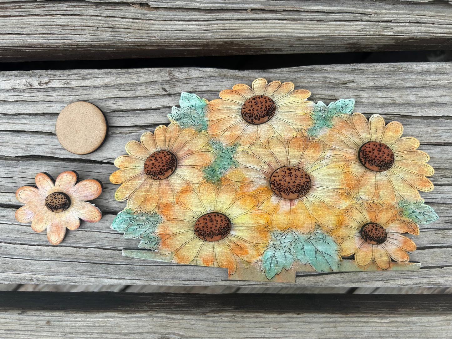 Daisies  Large- INSERT FOR INTERCHANGEABLE WOOD  Wood Laser Blank | DIY Craft Cutout | Paint-Ready