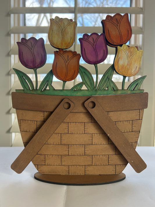Tulip  Large- INSERT FOR INTERCHANGEABLE WOOD  Wood Laser Blank | DIY Craft Cutout | Paint-Ready