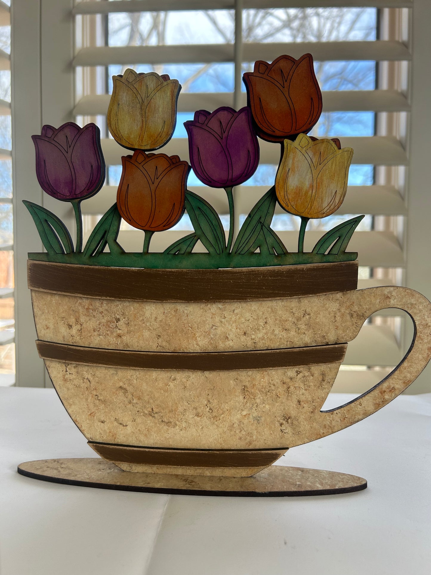 Tulip  Large- INSERT FOR INTERCHANGEABLE WOOD  Wood Laser Blank | DIY Craft Cutout | Paint-Ready