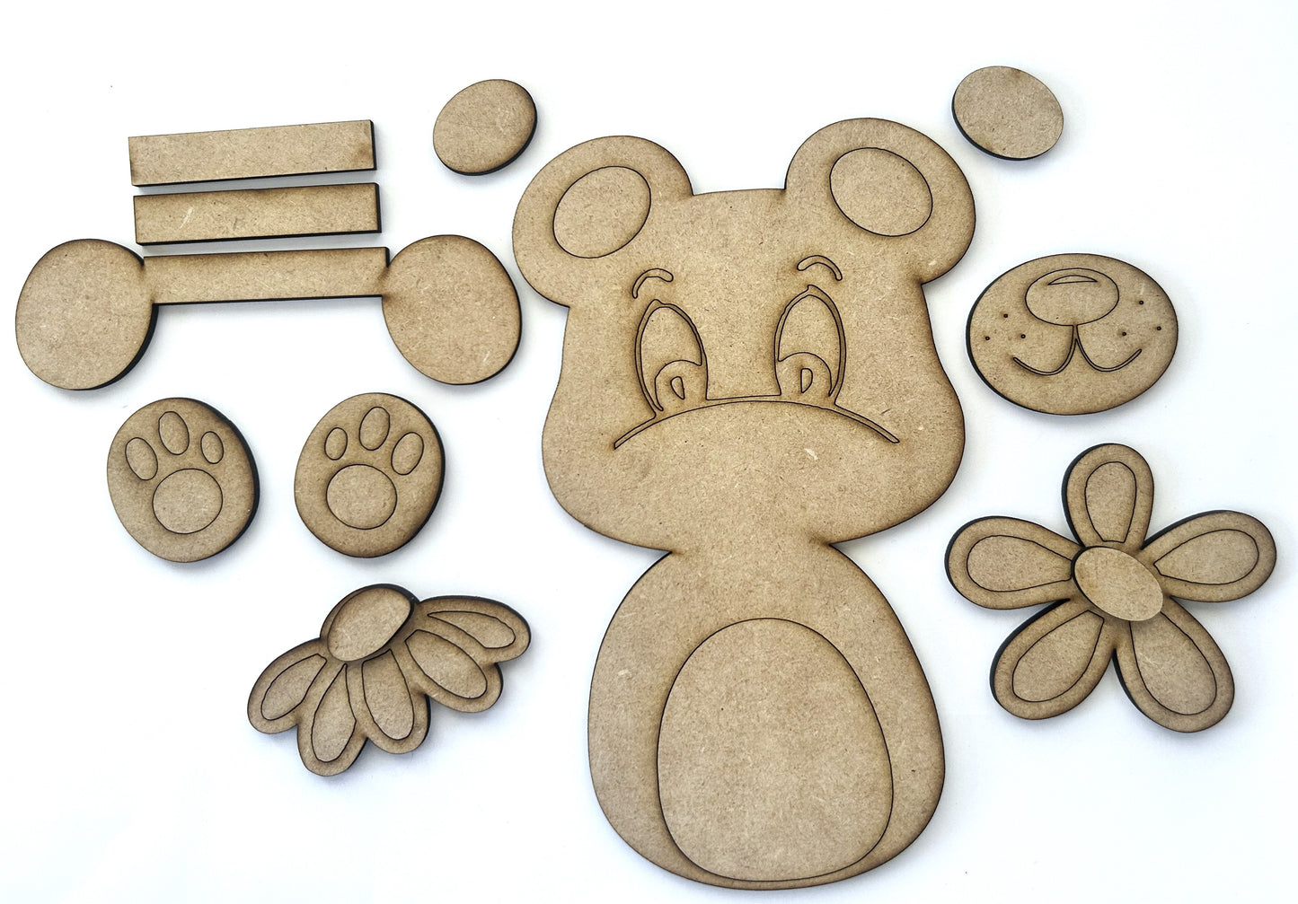 Bear # 102 PEEK A PAL Wood Laser Blank | DIY Craft Cutout | Paint-Ready