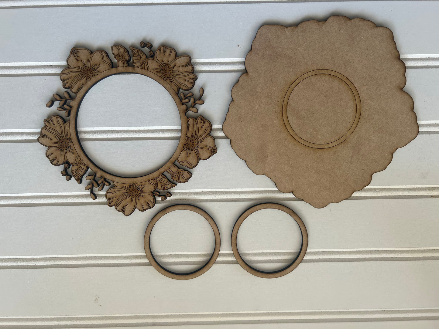 Tealight candle holder Flowers  INTERCHANGEABLE # 1147 Wood Laser Blank | DIY Craft Cutout | Paint-Ready