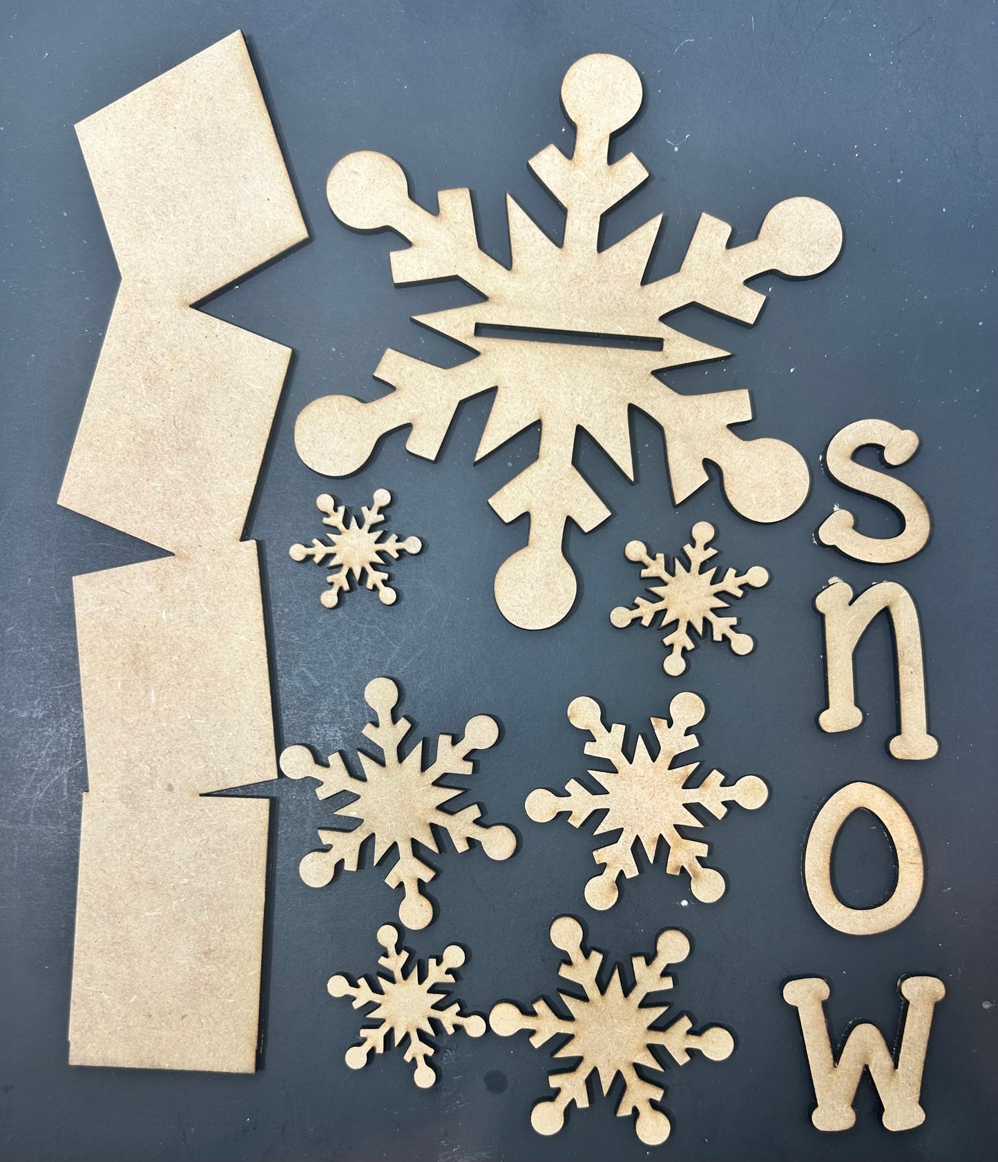 SNOW standing sign 10 inch with base Wood Laser Blank | DIY Craft Cutout | Paint-Ready