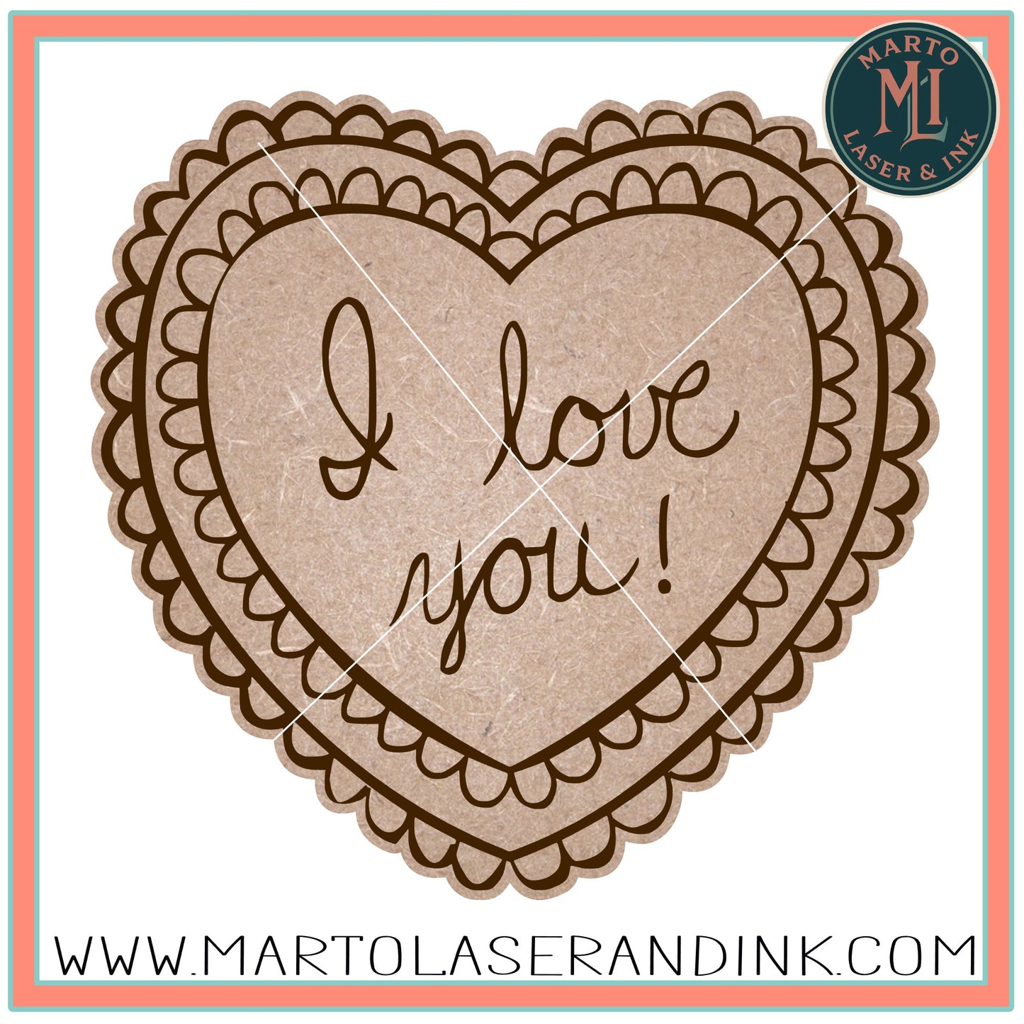 I love you Laser # 016 Wood Laser Blank | DIY Craft Cutout | Paint-Ready